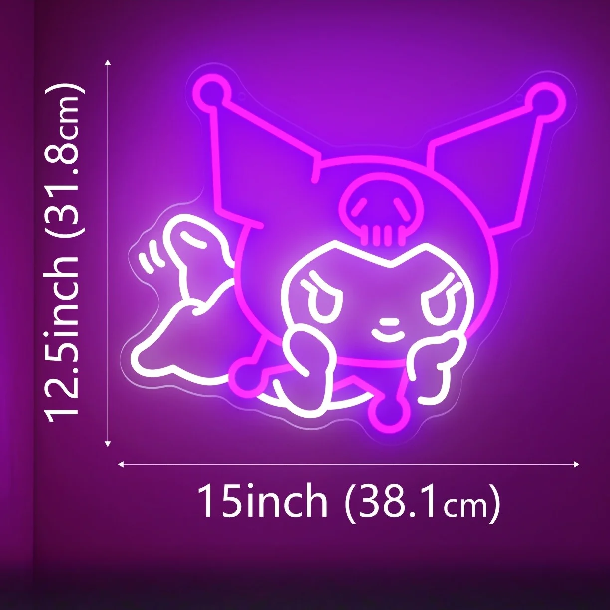 Kuromi Neon Sign Cute Kuromi LED Neon Light Sign for Bedroom Game
