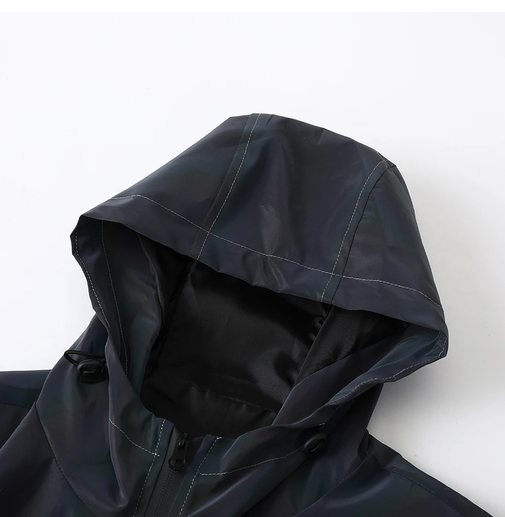 Männer Reflektierende Jacke Farbverlauf Bunte Hip-hop Streetwear Nacht Im Freien Mit Kapuze Winddicht Mäntel Mode Dance Skateboard Kleidung – Detail 6