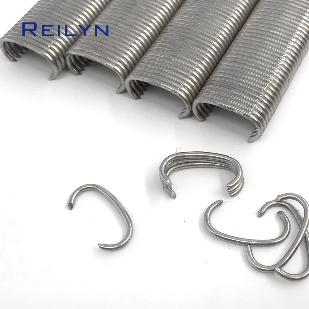 C-Ring nails 1000PCS 17mm 24mm Stainless Steel Professional Pneumatic C ring nail Hog ring nail for SC7E SC7C SC760 Air Gun pneumatic nails staples