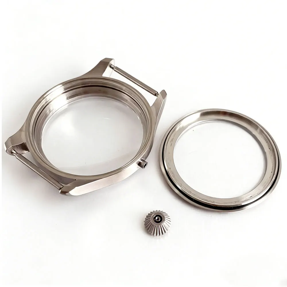 Steel 42mm Sapphire Crystal Retro Pilot Watch Case for Men - Mechanical Watch Part with 37mm Dial