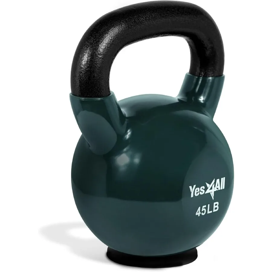 Kettlebells Rubber Base, Kettlebell Set for Women, Strength Training Kettlebells Weights (45 lbs)