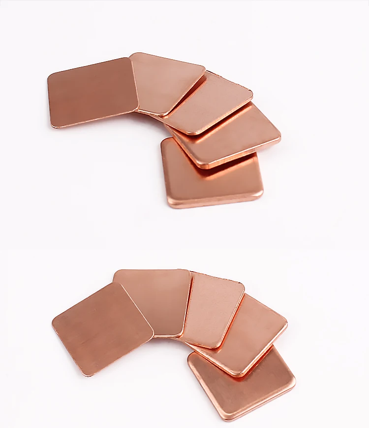 10Pcs 0.3mm-2mm Thickness Laptop Copper Sheet Plate Strip Shim Thermal Pad Heatsink Sheet For GPU CPU Chip RAM Cooling - 2