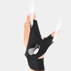 Waterproof LED Half-Finger Gloves for Outdoor Night Activities (Left hand)