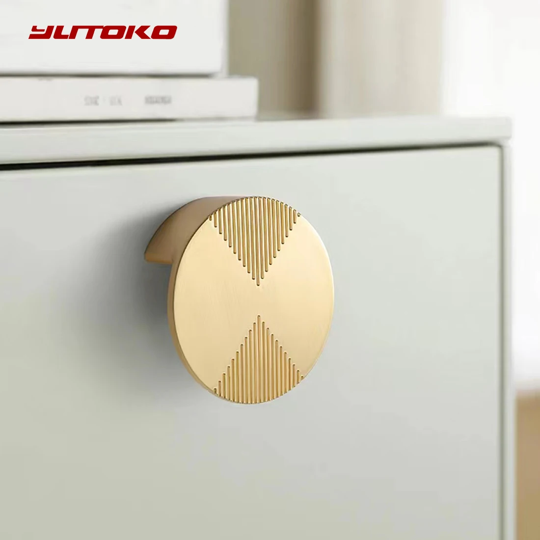 YUTOKO Solid Zinc Alloy Cabinet Knobs Kitchen Cabinet Handles Round Gold Drawer Pull Furniture Door Handle Nordic Simple Handles