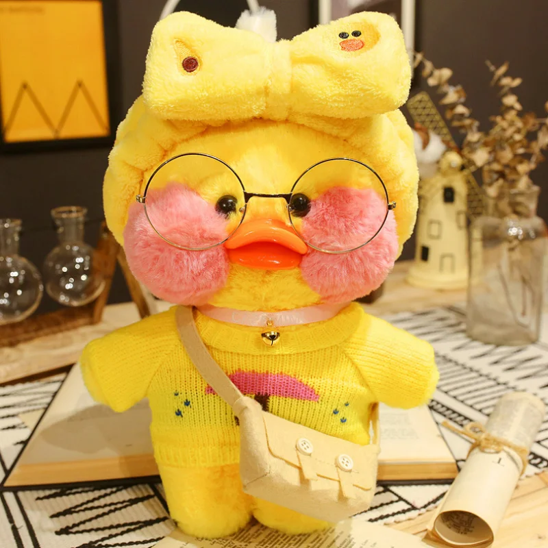 New plush Cute Lalafanfan Duck Cafe Duck 30cm Doll Plush Toy Stuffed Soft Doll Kawaii Animal Pillow Birthday Gift for Kids