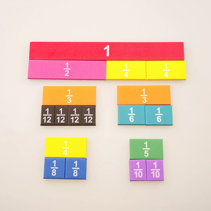 Rainbow Fraction Tiles Montessori Math Materials for Kids Homeschool Supplies N1HB 2