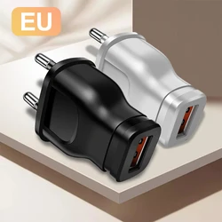 Compact 5W USB Wall Charger 1A Power Adapter - 2X EU Plug BW