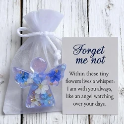 Angel Wing Figurine with Inspirational Cards - Cherub Statue Keepsake (Angel - 1 Set)