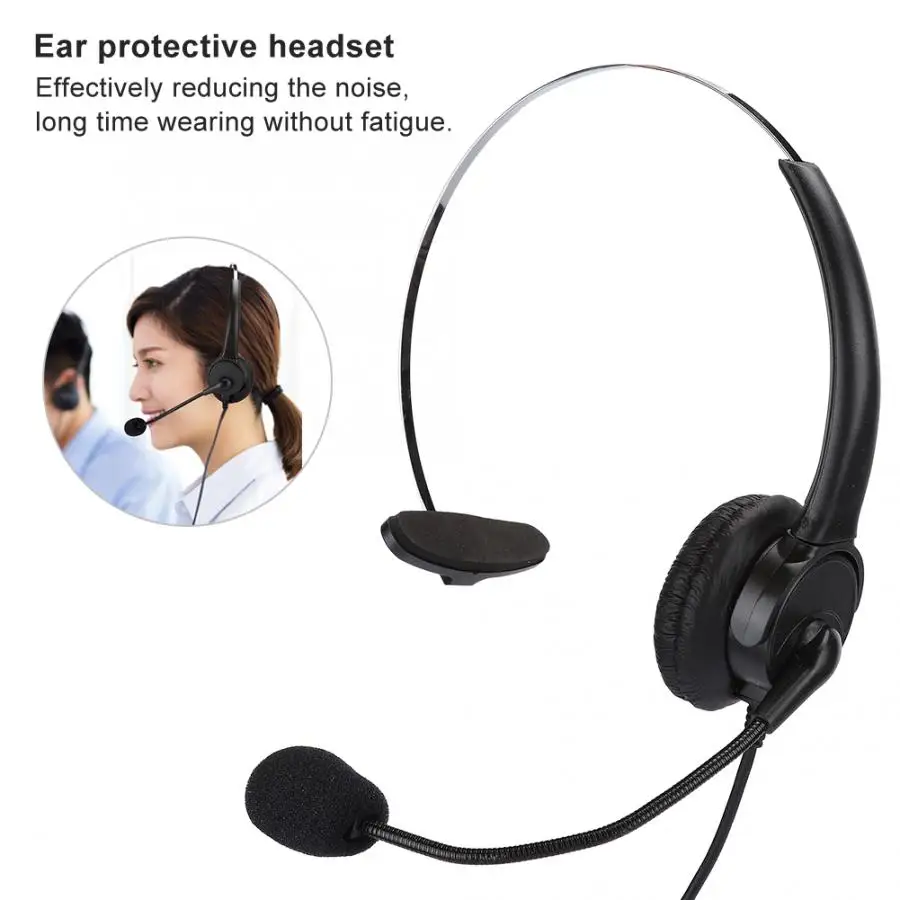 

10PCS Headset Phone Mono Headset Landline Phone Headset With Microphone Homeearplugs Wired Headset Handle Game