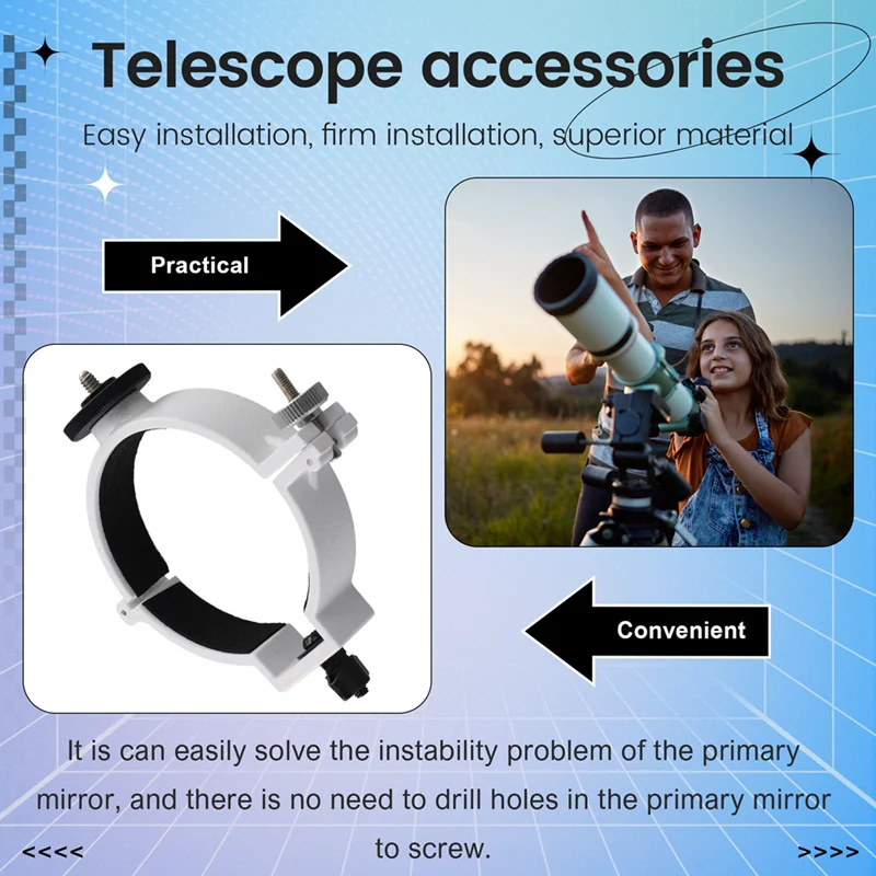 2 Pcs 80DX Astronomical Telescope Ring For Main Lens Barrel With An External Diameter Of 90Mm 2