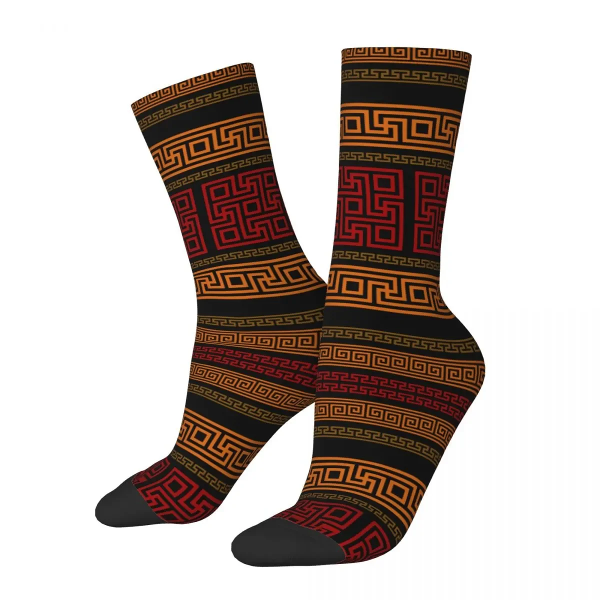 

Unisex Greek Fret Meander Socks Cute Fashion Modern Meanders Socks Novelty Accessories Middle TubeStockings Wonderful Gifts