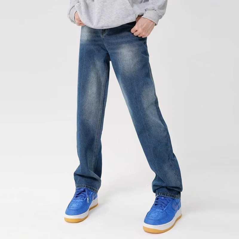 

2024 Men Jeans Spring High Waist Trend Fashion Urban Simple Harajuku Temperament All-match Ins Trousers