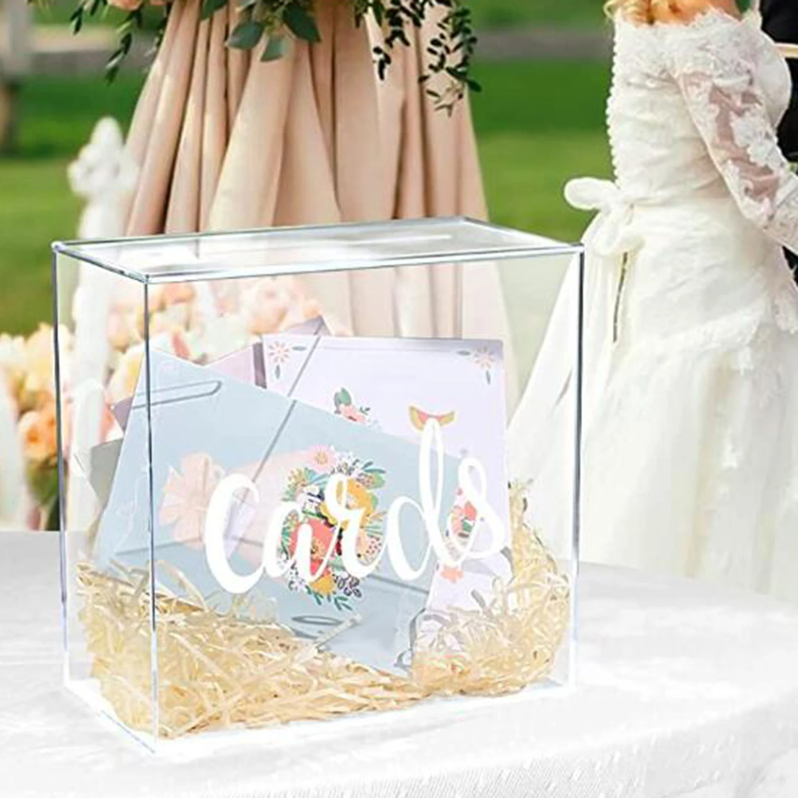 Description Picture 5 of itemLarge Acrylic Wedding Reception DIY Envelope Gift Card Box Sign for Birthday Decorations Anniversary Shower Party Supplies