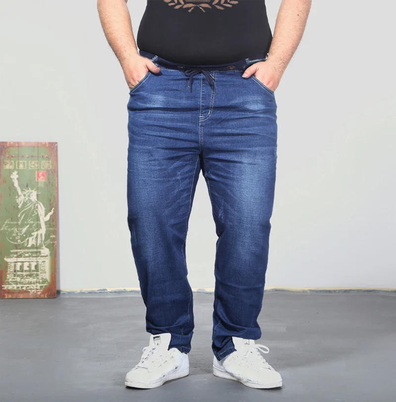 Oversized jeans 300 pounds extra large PANTS Big men 165kg thin Spring trousers High waist 8XL 60 big Szie 12XL men blue jeans 3