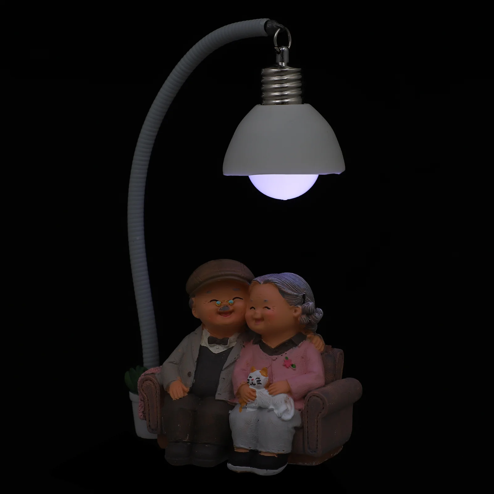 Veemoon Harz-Skulptur – Liebendes älteres Paar | Miniaturfigur Für Hochzeit, Jahrestag, Deko | Handgemacht, Mehrfarbig