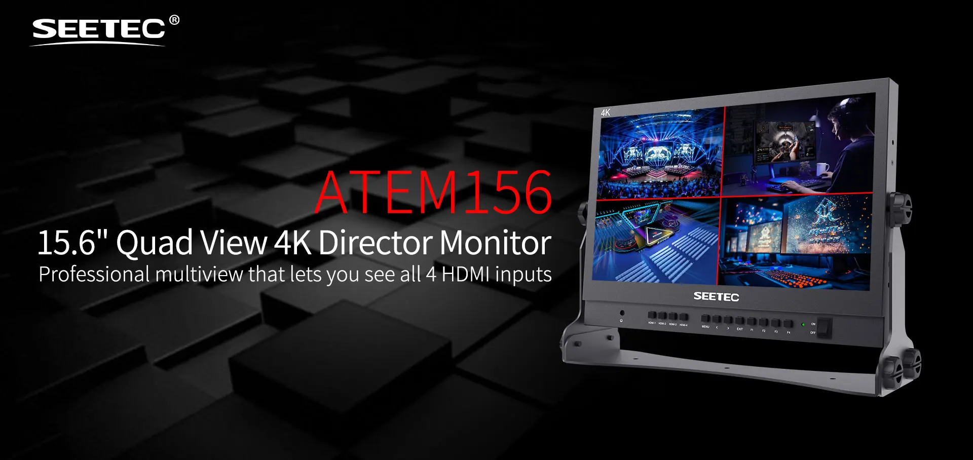 ATEM156 Broadcast Monitor Live Production Picture-in-Picture 4x 4K Input Loop 25