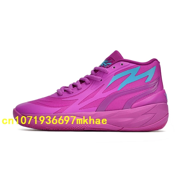 Puma LaMelo Ball MB.02 Phoenix Sneakers in Red/Gold/Lilac in 2023