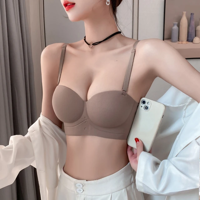 Strapless Bra for Women Traceless Underwear Small Chests Gathered Push Up  Bralette Wireless Comfortable Breathable Lingerie - AliExpress