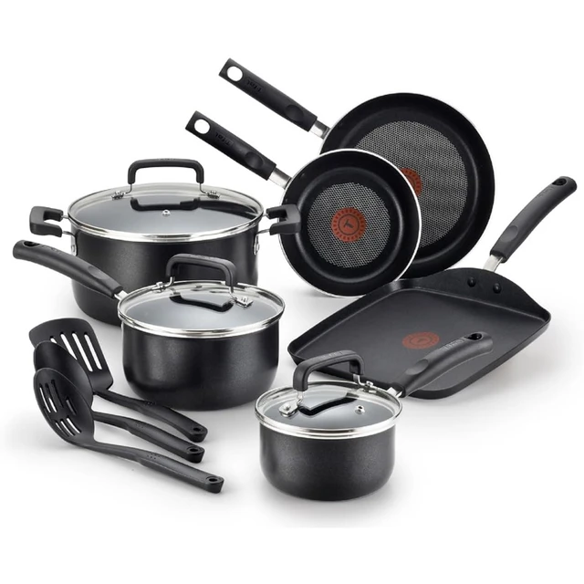 T-fal Experience Nonstick 3 Piece Fry Pan Set 8, 10.25, 12 Inch Induction  Cookware, Pots and Pans, Dishwasher Safe Black