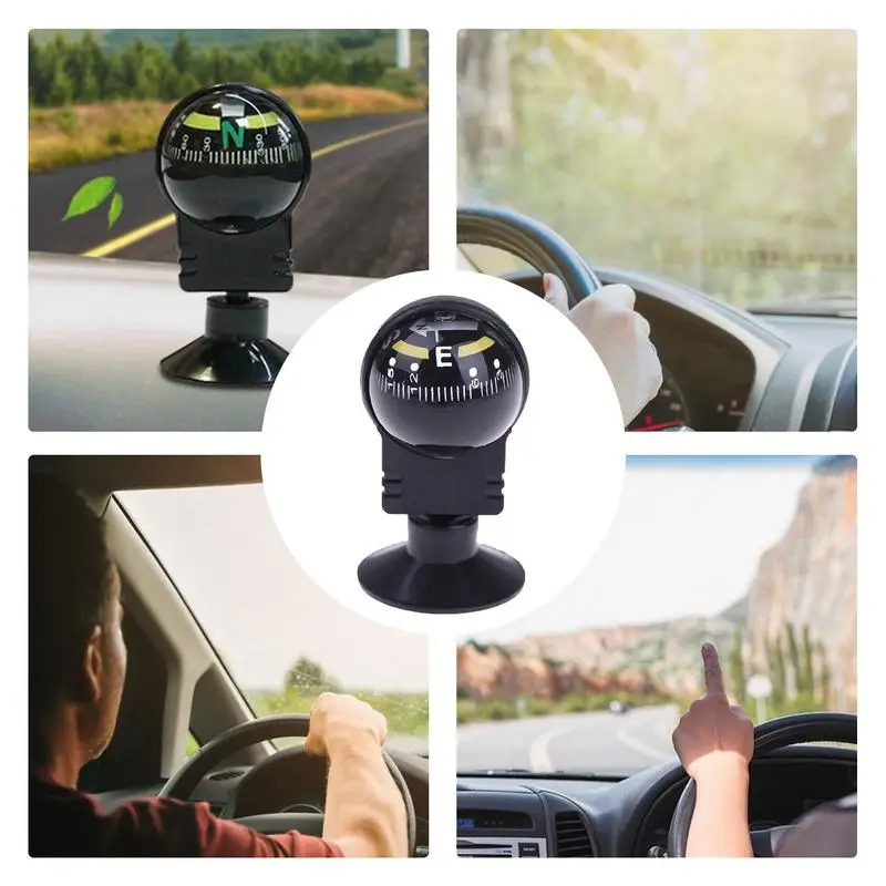 Adjustable Dashboard Mounted Navigation Compass for Automotive and Hiking