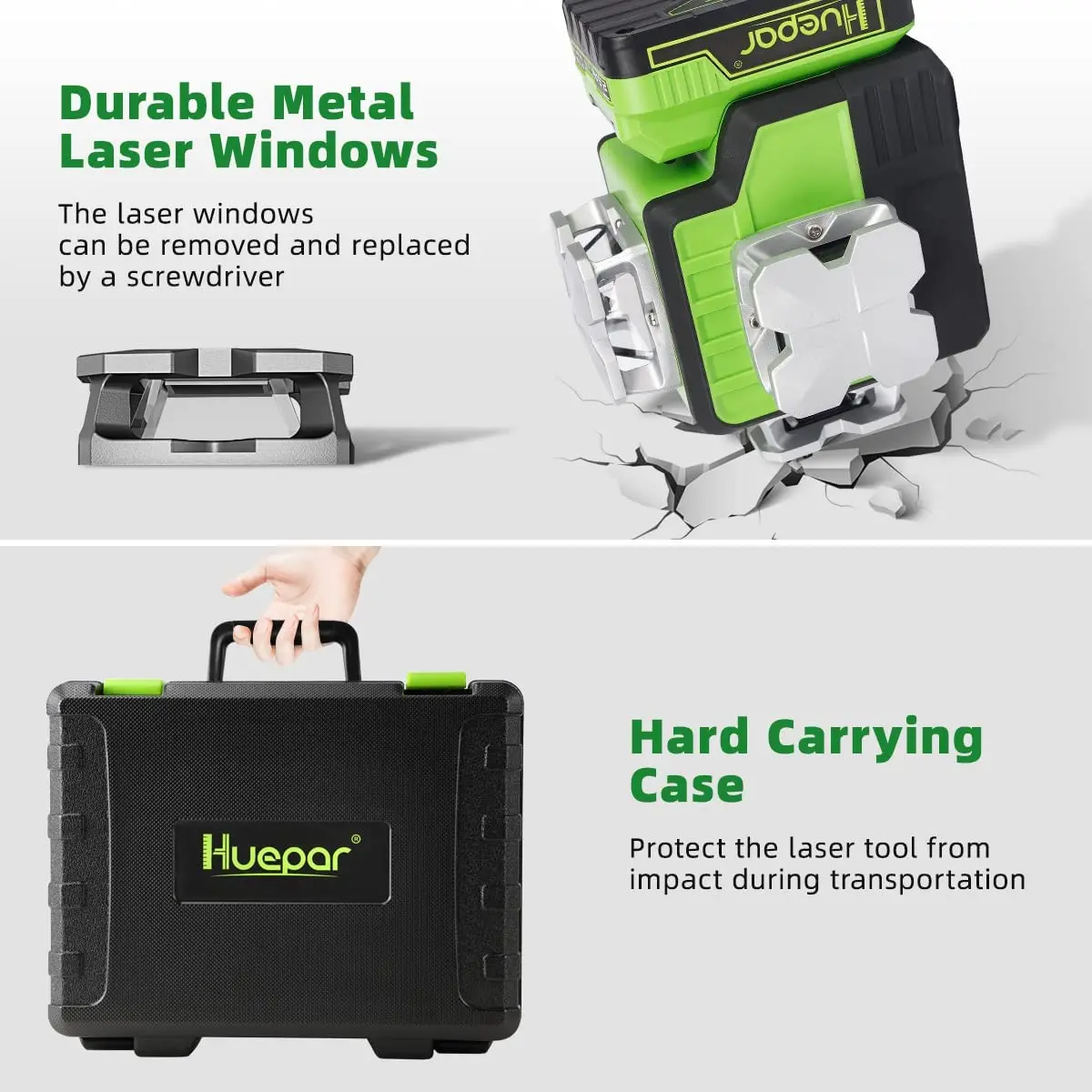 12 Lines 3D Green Laser Level with Remote, Bluetooth, Receiver/Tripod, Self-Leve