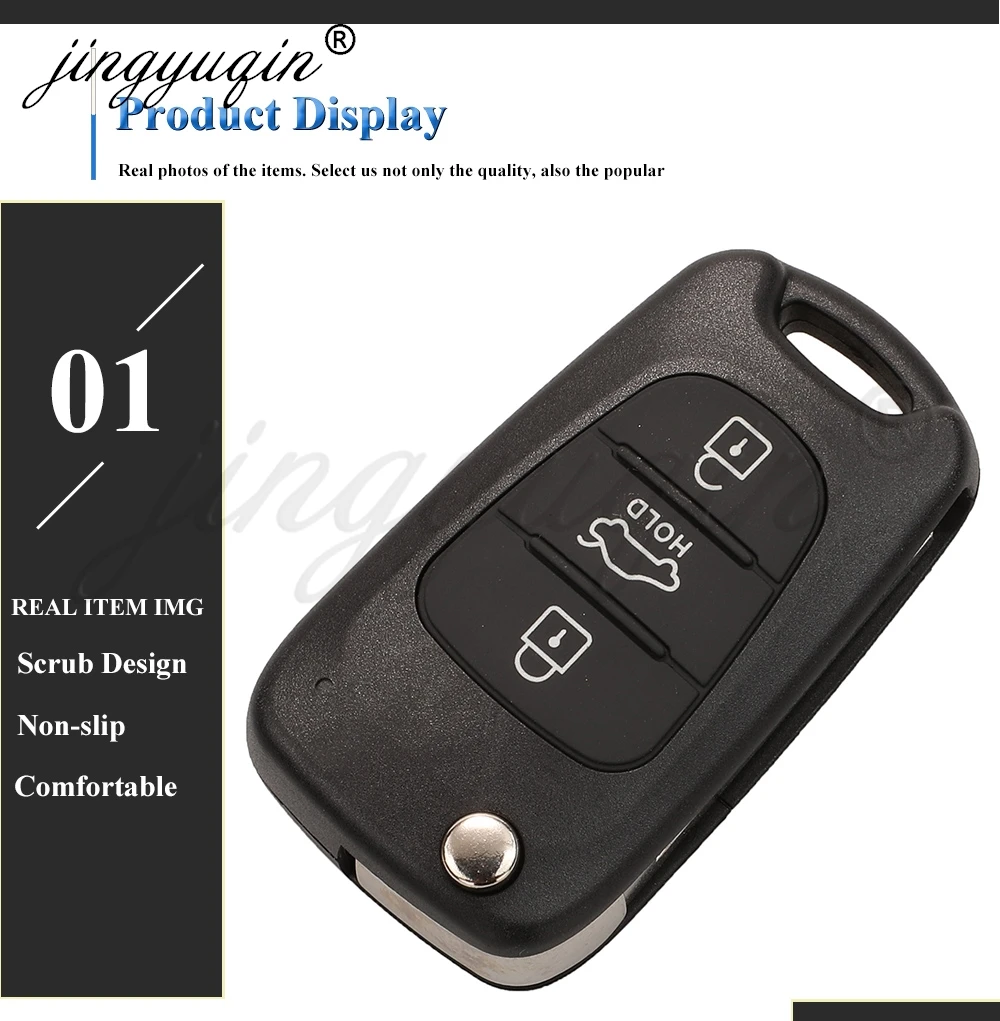 jingyuqin Klappbarer Fernbedienungs-Autoschlüssel 433MHz FSK ID46 für Kia Soul Ceed 2007 2008 2009 2010 2011 2012 81996-1H200 OKA-185T Ce0682 – Detail 6