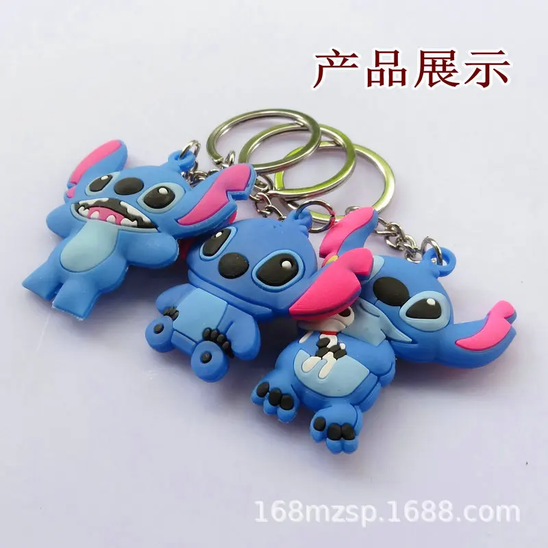 Porte-clés modèle beurre Disney Stitch pour garçons et filles, figurine  Kawaii, sangle en silicone, décorations de sac, porte-clés CAN o and Stitch  - AliExpress