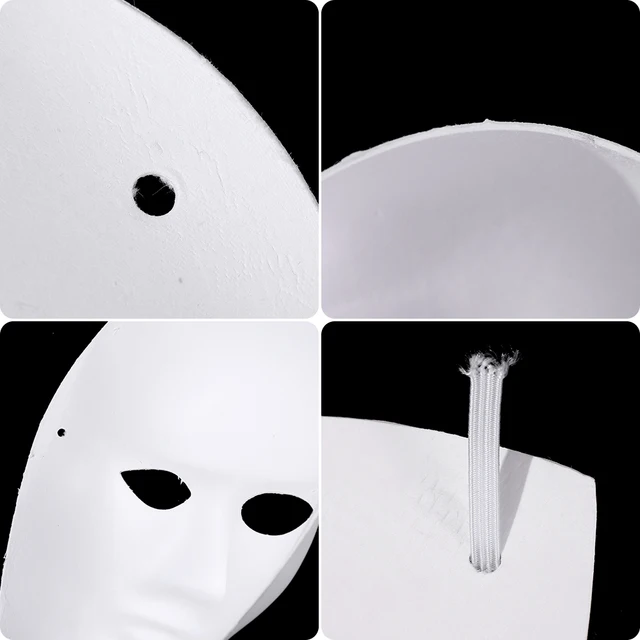 1/5pcs Blank White Mask Halloween Cosplay Women Men Face DIY Paintable Half  Face Mask Animal Costume Party Decorate Craft Prop - AliExpress