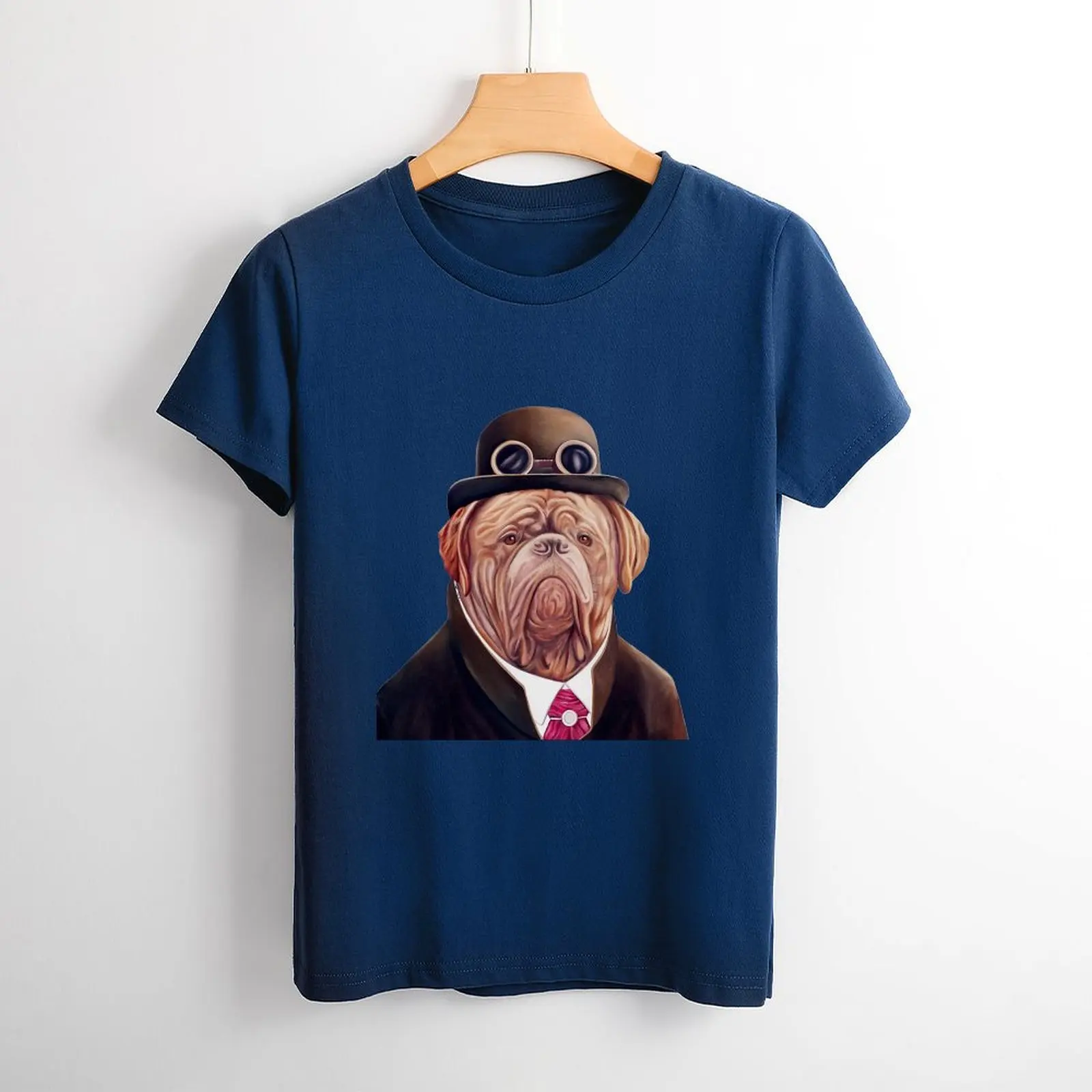 

2023spring and Autumn Women's T-shirt Anime Funny Dogue De Bordeaux pink T-shirt for Women Pink T-shirt for Women