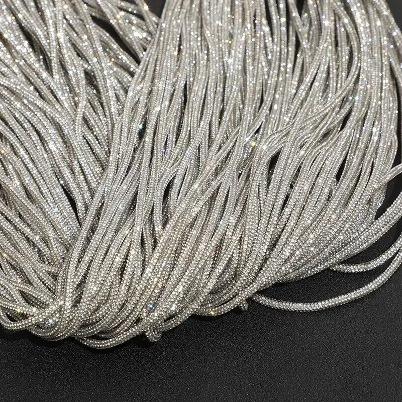 5/10/20/30 Yards Rhinestone Rope Glitter Crystal Tube Cord Trim String ...