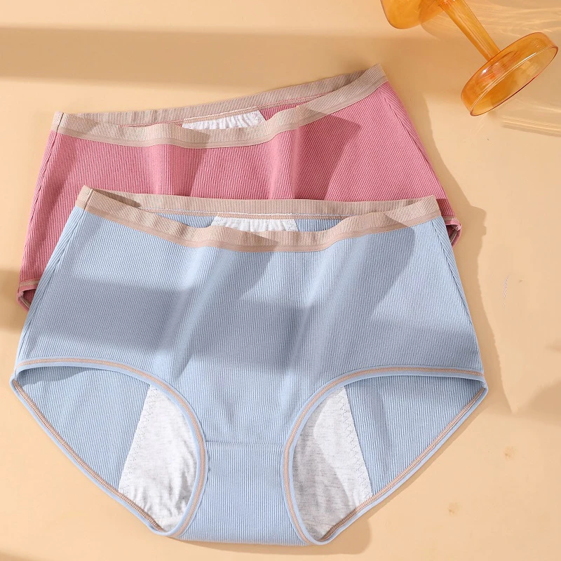 

Women's Large Size Panties Mid-Waist Leak-Proof Physiological Pants Cotton Lingerie Menstrual Period Aunt Underwear Ladies