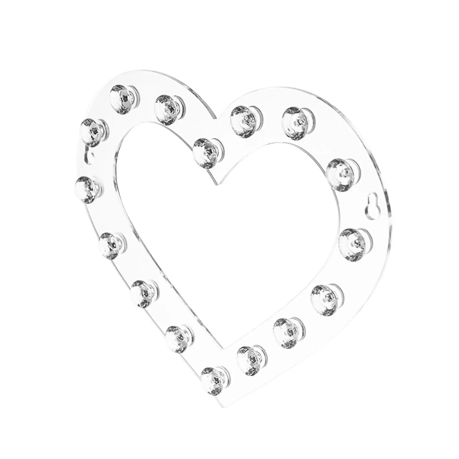 Jewelry Organizer with 16 Hooks Acrylic Heart-shaped Birthday Gifts Display Rack Jewelry Holder for Bangles Necklaces Bracelets