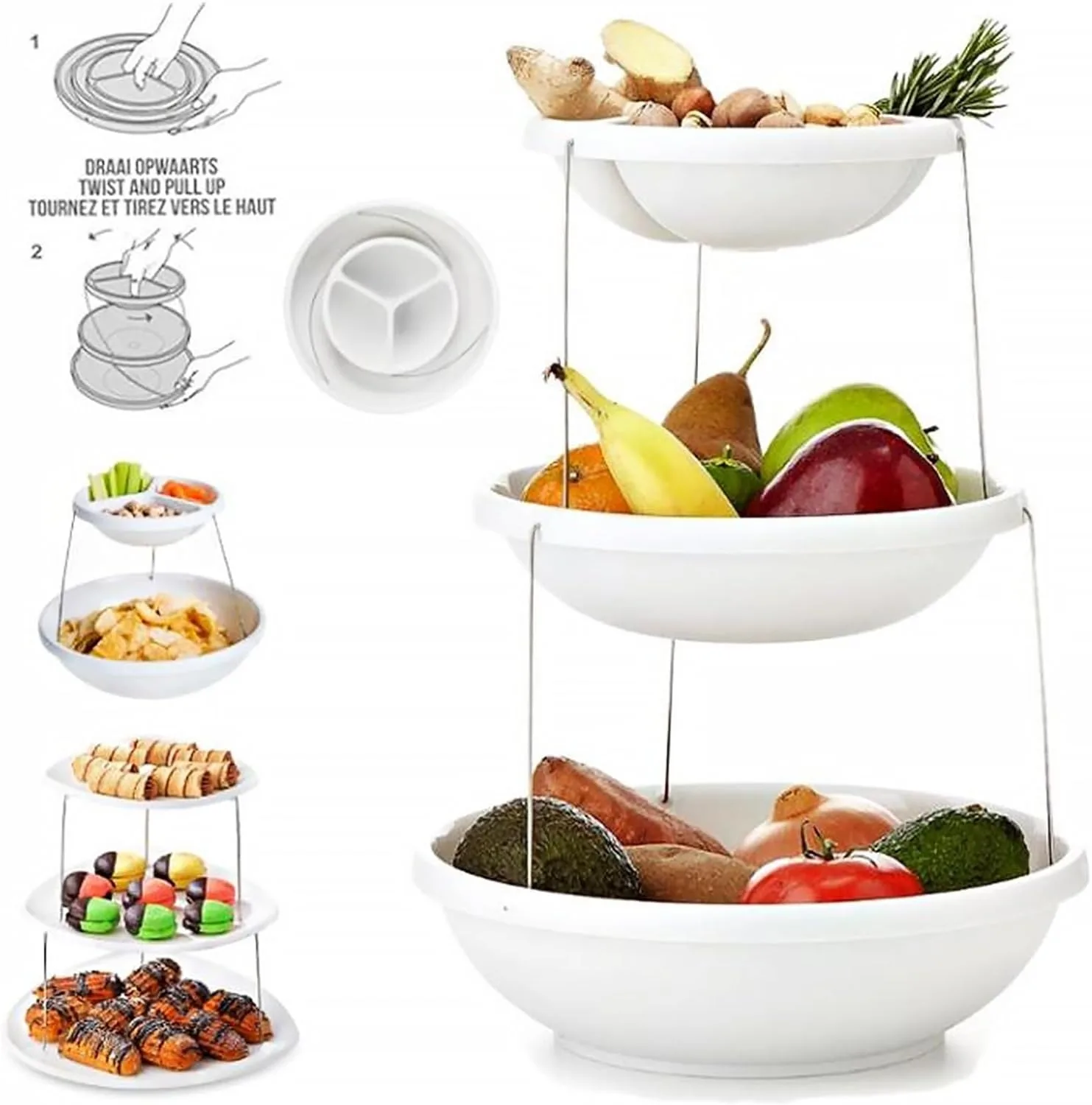 3-Tier Collapsible Party Serving Platter 2