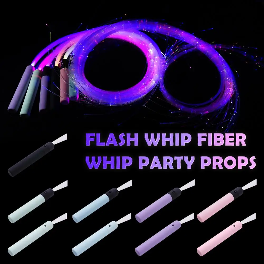 LED Fiber Optic Whip 360° Swivel Super Bright Light Up Rave Toy Pixel Flow Lace Dance Festival Night Atmosphere Props For Party