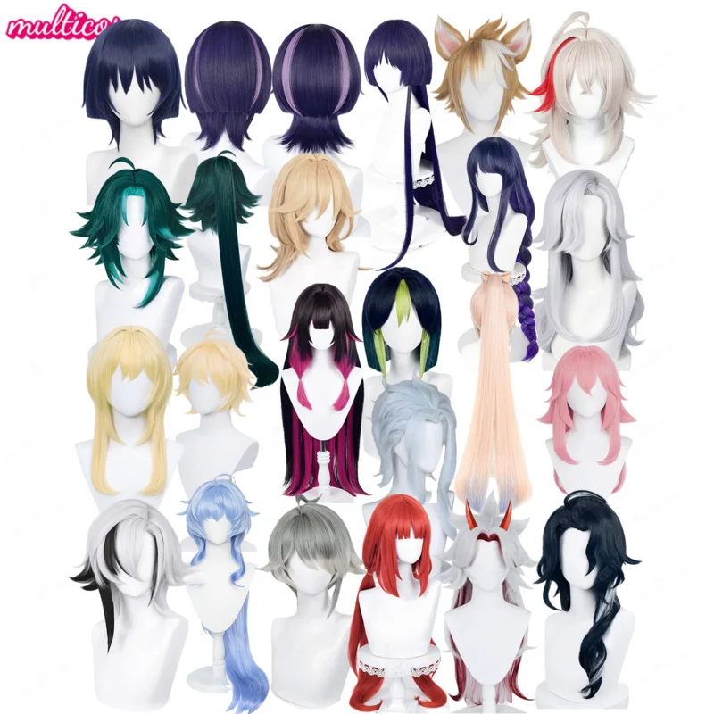 Парик для косплея Genshin Impact, скарамухе, таиннари, казуха, Сяо, Райден, шогун, Аль хайтэм, кавиха, цино, эфир, люмина, колобина