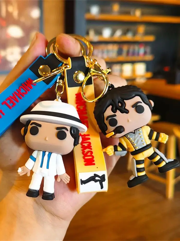 Michael Jackson Keychain Music Idol Doll Machine Key Chain