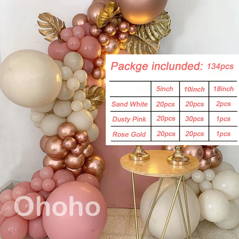 134pcs Beige Pink