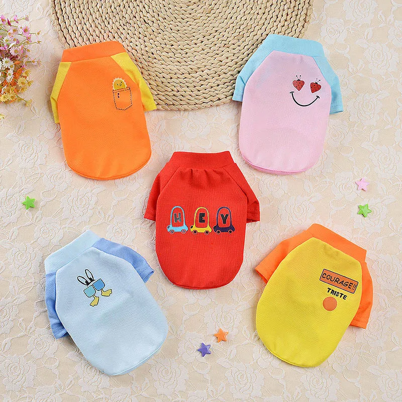 Vestiti Per Cani Da Compagnia Per Cani Di Piccola Taglia Costume Estivo Per Cani Comodi Vestiti Per Cuccioli Da Gita Giacca Per Gatti Stampata Carina 