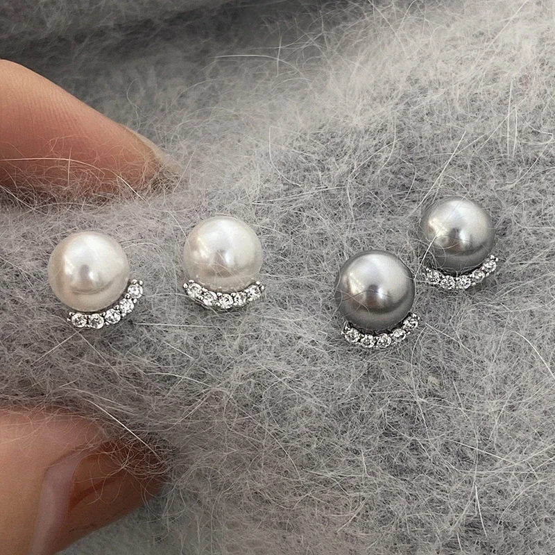 Zircon Pearl Simplicity Simple Retro Fashion Earrings