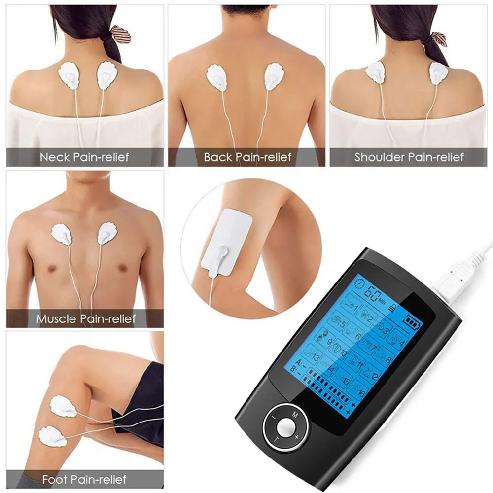 Electric EMS TENS Body Electromyostimulator, 2-channel, 16 massage modes
