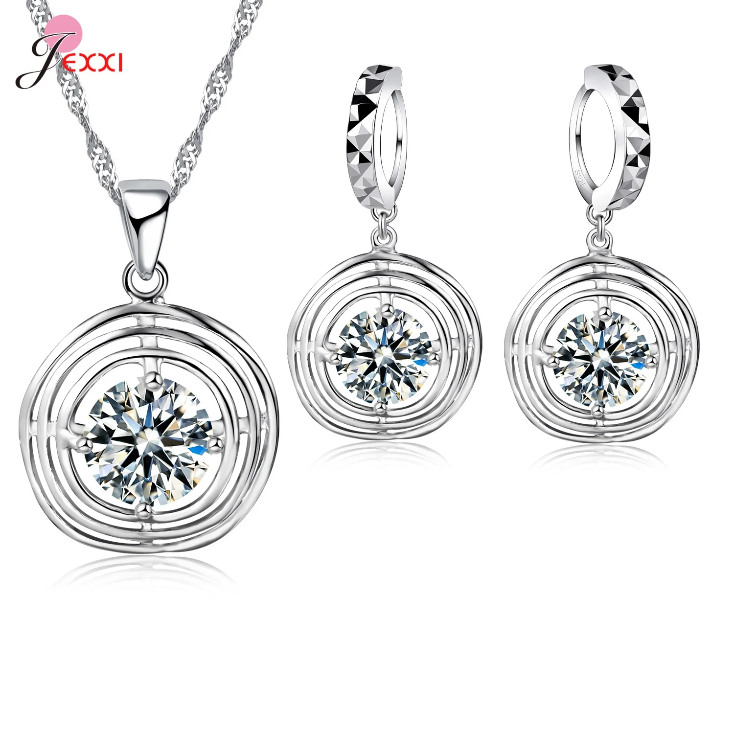 Silver jewelry set jewelry set silver jewelry New Brand Bridal Jewelry Sets 925 Sterling Silver Statement Flower Butterfly Choker Necklaces Zirconia Earrings for Women Gift