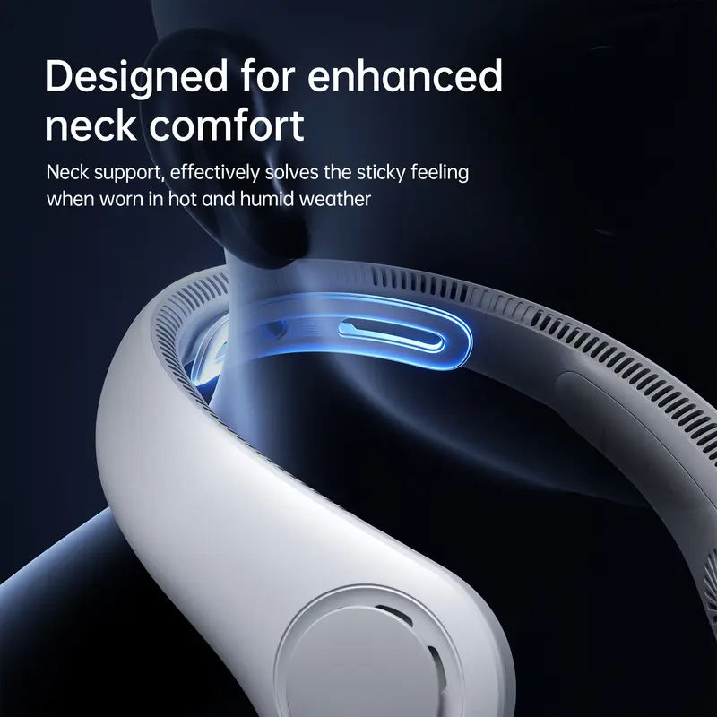 JISULIFE Portable Neck Fan Upgraded, 5000mAh Battery, Necksupport, 5 Speeds Gears Adjustment, Outdoor Wearable Hands-Free Fan - Image 5