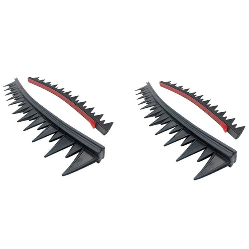 

2X Reflective Motorcycle Helmet Mohawk Spikes Rubber Saw With Red Helmet Decals(Helmet Not Included)
