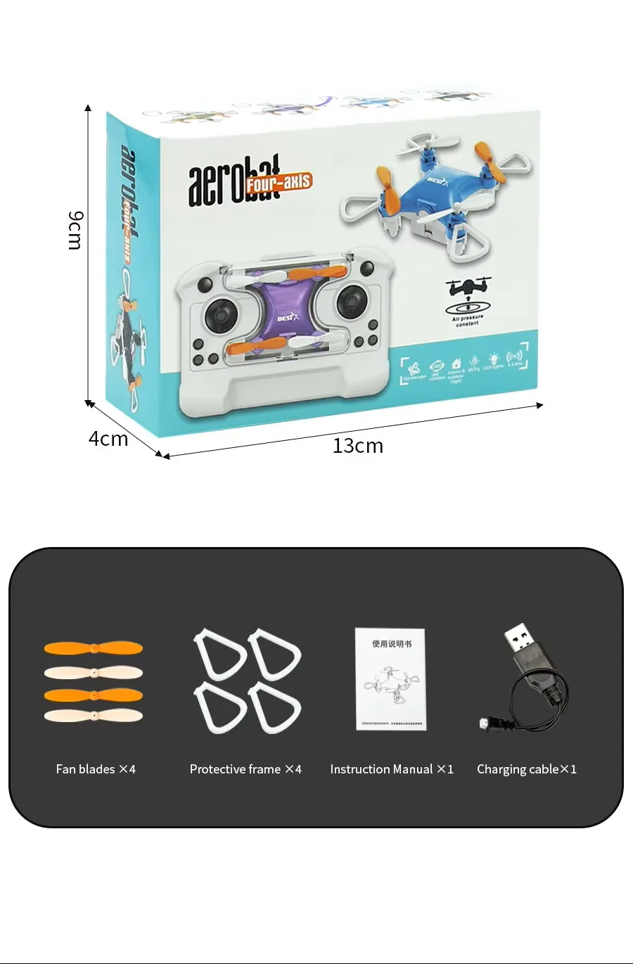 Mini Drone Ultra-Compact pour Débutants - Quadrirotor Prêt à Voler