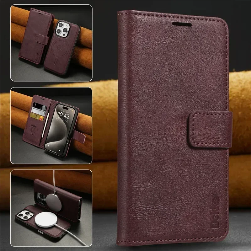 Versatile Detachable Wallet Case with Magnetic Wireless Charging Stand