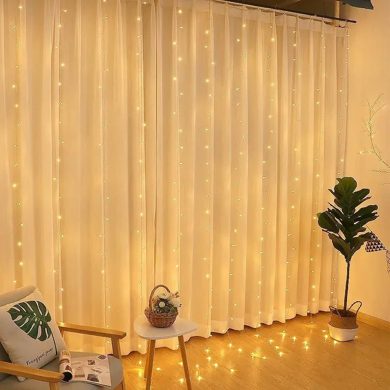 Description Picture 5 of itemChristmas Day 3M 6M Led Curtain Garland Fairy Lights Festoon With Remote Garland Christmas Decoration Party Wedding Decoration