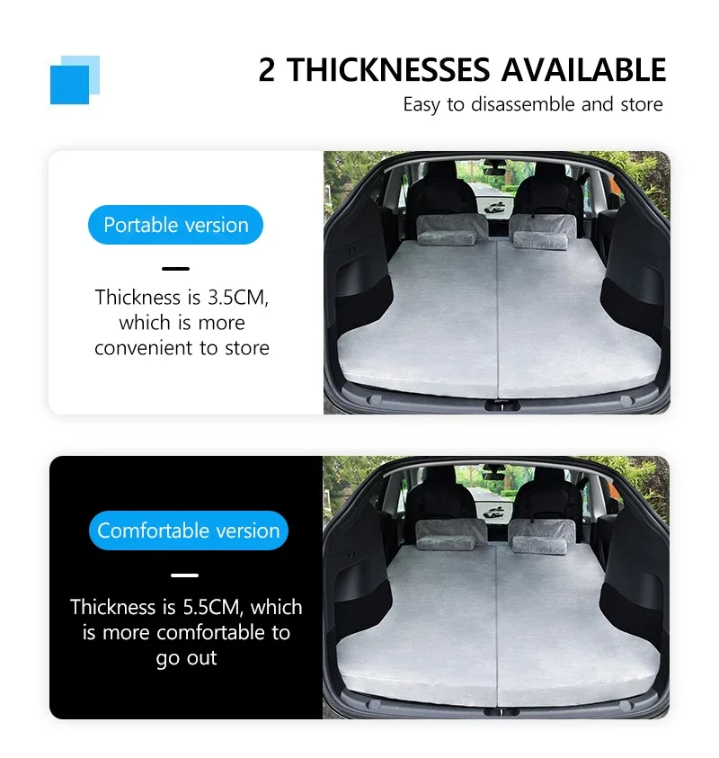 For Tesla Model YJuniper 2025Camping Mattress Foldable Memory Foam Travel Sleepi