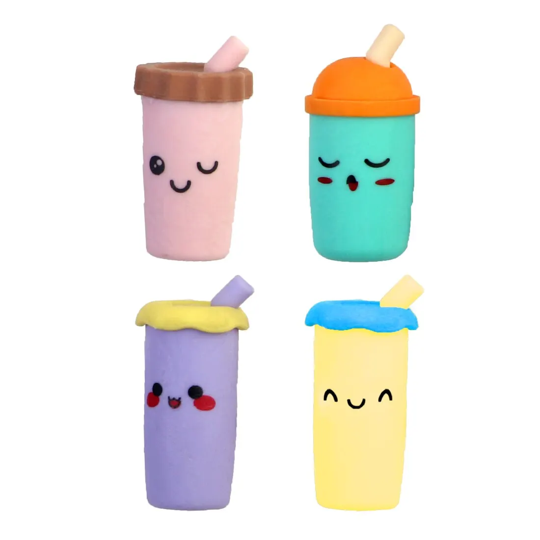 MOTARRO 4Pcs Cute Eraser Pencil Toppers Clip on Pencil for Students School Supplies Classroom Games Rewards Puzzle Erasers pencil eraser