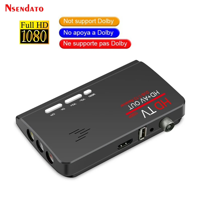 Receptor Terrestre Digital com Controle Remoto hd Dvb t t2 Protocolo tv Box hd av Cvbs Sintonizador de tv Externo