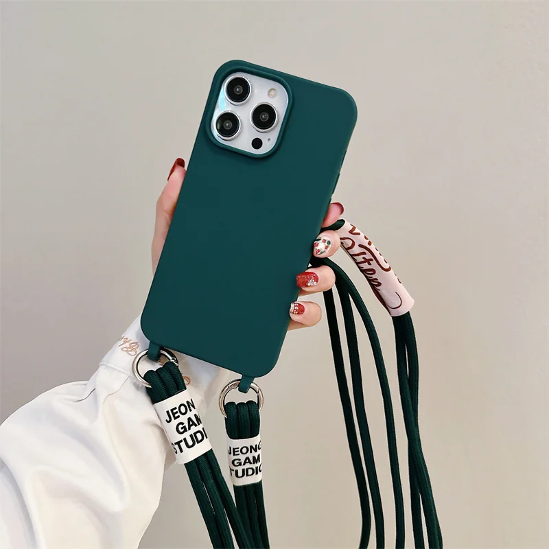 Handyhülle Mit Umhängeband Für Iphone Silikon Crossbody Case_voghion.com